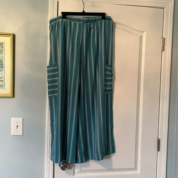 NWT Wide Leg Cotton Blend Evaless XL / XXL Comfy Pants - Picture 5 of 6